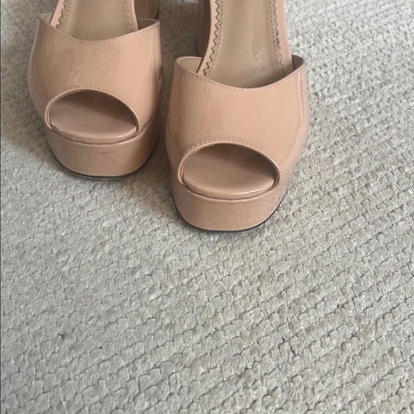 Maje Nude Heels with Ankle Strap
